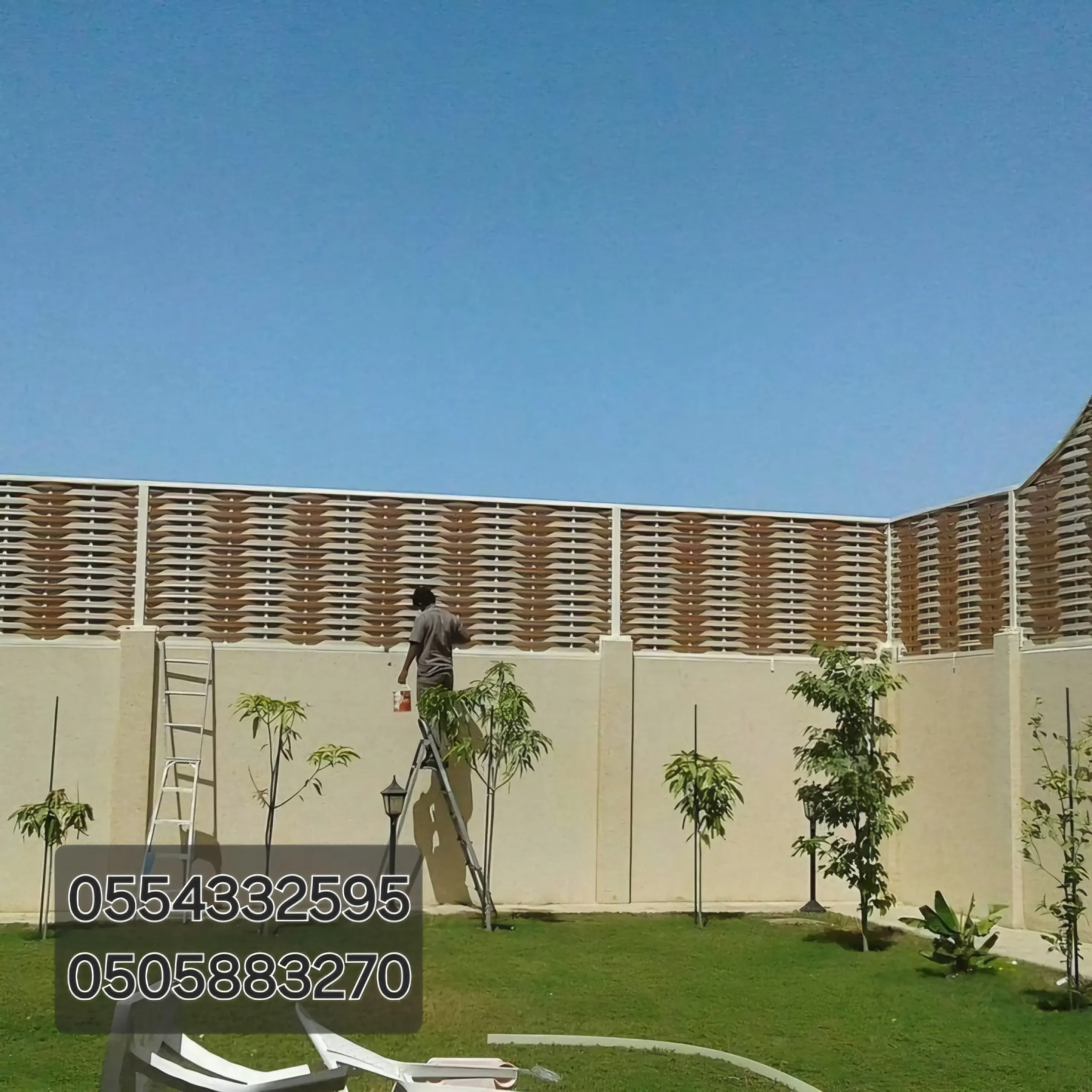 سواتر اخشاب بلاستيكية مجدول